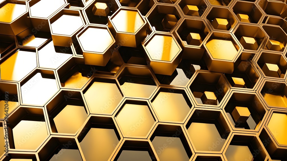 Wall mural abstract hexagonal patterns like honeycomb