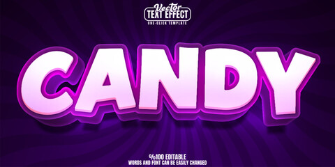 Candy editable text effect, customizable sugar and sweet 3D font style