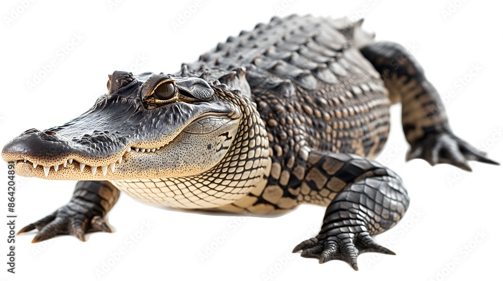 Poster 3. produce an image of an alligator featuring a transparent background, ideal for seamless integrati