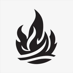 fire logo vector silhouette illustration