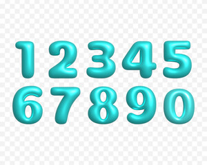 Set of luxury blue 3d number 1 2 3 4 5 6 7 8 9 10 digits collections for birthday anniversary and sale in frozen style