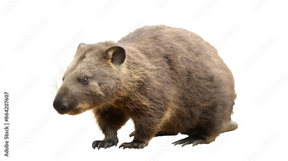 Aufkleber 1. generate a transparent-background image of a wombat suitable for placing on a white background, f