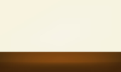 Cream and brown background. Space for selling products on the website. Business backdrop. Empty room with light effect. Vector illustration.