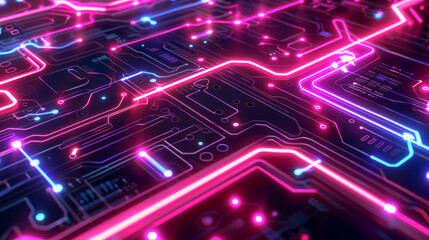 Obraz premium hyper-realistic cyber-punk neon lights