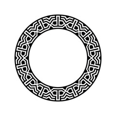 Naklejka premium Ornamental pattern design circle frame. Ornamental Circular Knot Pattern. Border pattern design