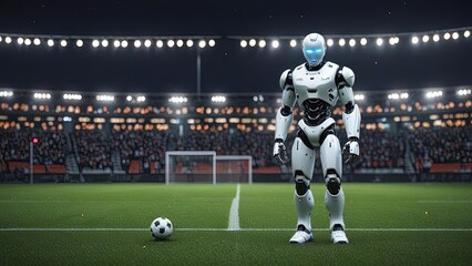 Robot sport soccer player with ball