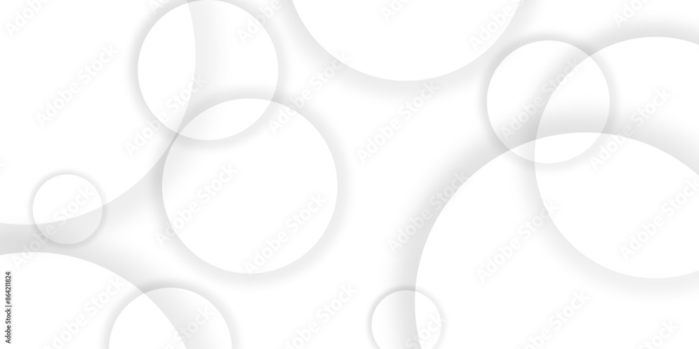 Aufkleber abstract background with circle white abstract geometric background with soft light white paper circ