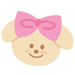 Illustration of teddy bear with pink ribbon png for cartoon, character, comic, mascot, animal print, sticker, zoo, plush toy, doll, cute patches, shirt print, logo, icon, kids, decoration, fashion, ad