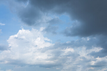 Blue Sky with Fluffy Clouds on a Sunny Day