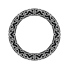 Naklejka premium Ornamental pattern design circle frame. Ornamental Circular Knot Pattern. Border pattern design