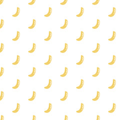 Banana seamless pattern. Cute tropical fruit background.