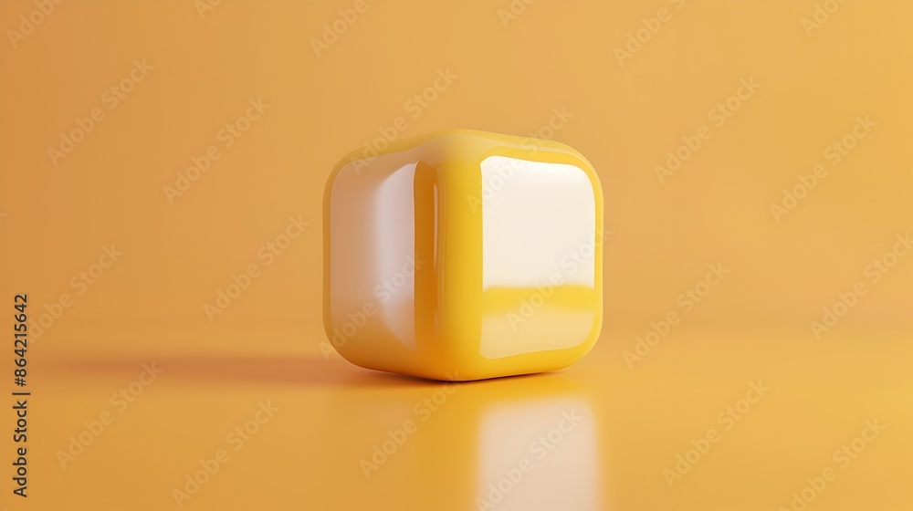 Poster striking geometric yellow cube abstract 3d render minimal design pattern object