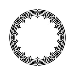 Ornamental pattern design circle frame. Ornamental Circular Knot Pattern. Border pattern design