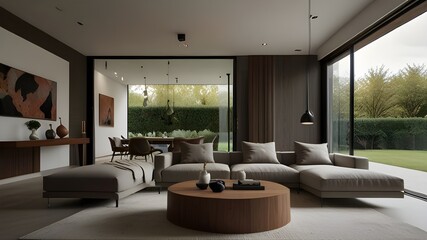 modern living room with a modern coffee table