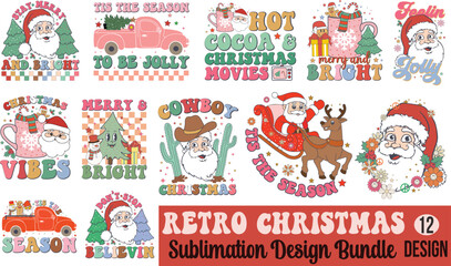 Retro Christmas Sublimation Design Bundle