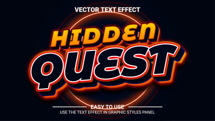 3d hidden quest editable text effect