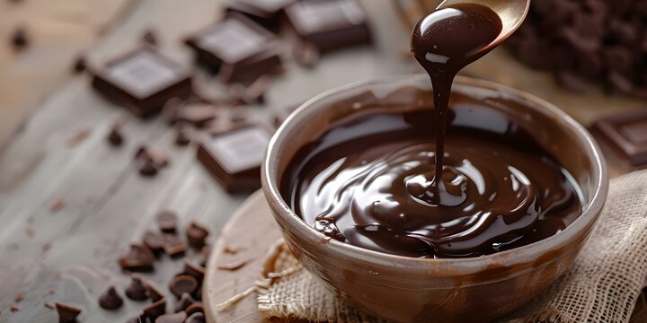 A spoon dipping into a bowl of chocolate for World Chocolate Day. Concept Food Photography, World Chocolate Day, Inanimate Objects, Sensory Experience, Indulgent Treats