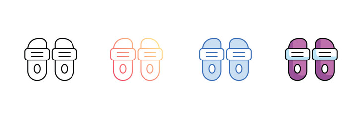 Slippers icon design with white background stock illustration