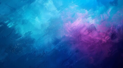 Fototapeta premium Abstract background with paintbrush strokes and indigo to turquoise gradient sparkles