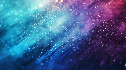 Fototapeta premium Vibrant paintbrush strokes on a gradient indigo to turquoise background with sparkles