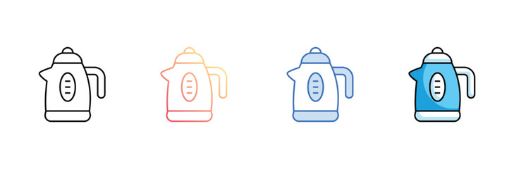 Electric Kettle icon design with white background stock illustration