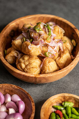 Traditional Indonesian Tahu Gejrot with Shallots and Chilies