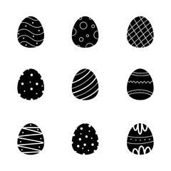 Easter egg hand drawn solid icon vector illustration