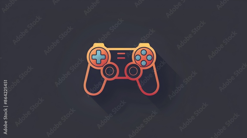 Aufkleber vibrant game controller with retro buttons and joystick for engaging digital entertainment
