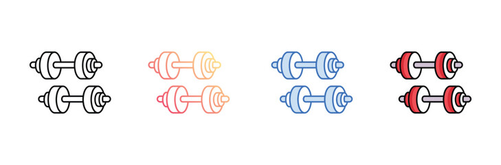 Gym Dumbel icon design with white background stock illustration