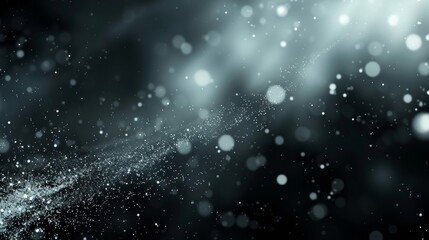 Obraz premium Soft brushstrokes with glowing particles on a graphite to silver gradient wallpaper