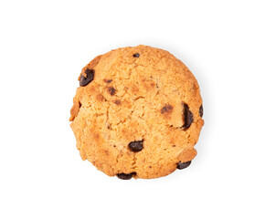 Top view Cookie isolated on white background.