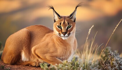 Wild Elegance: Caracal Lynx Roaming the Wilderness"