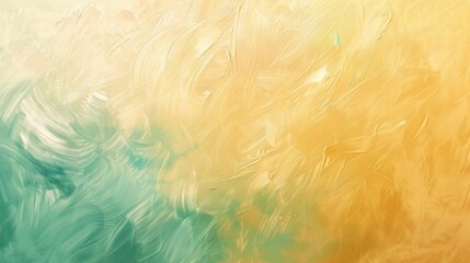 Tranquil abstract wallpaper with feather-like strokes pastel hues and golden-seafoam gradient
