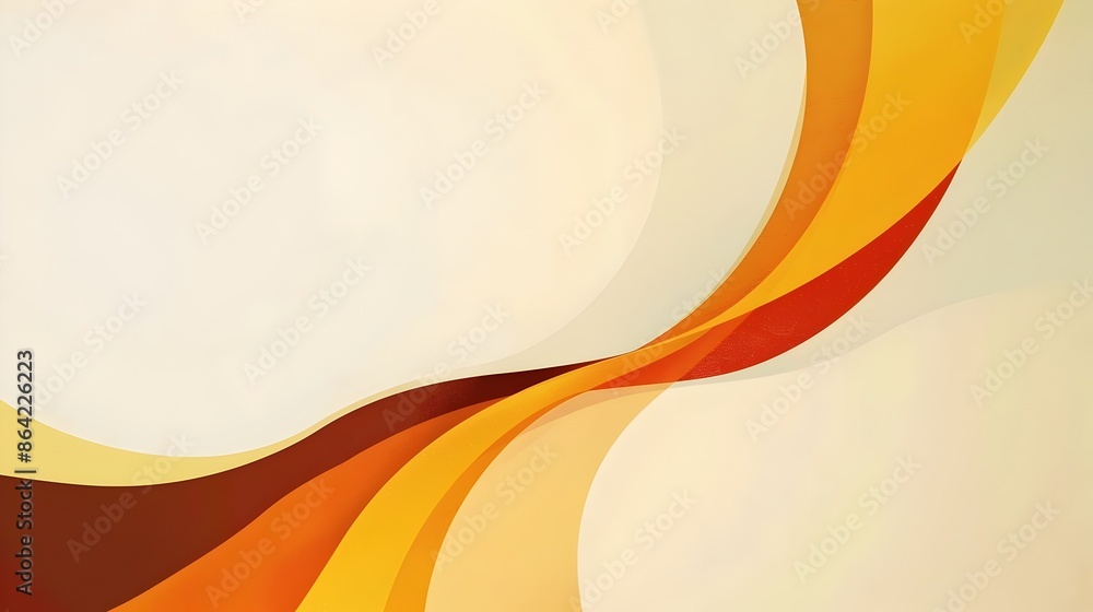 Poster elegant curving abstract lines in vibrant color gradient