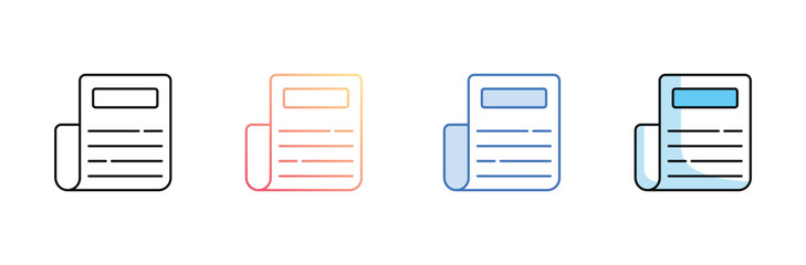 Newspaper icon design with white background stock illustration