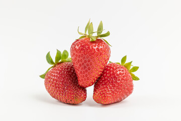 Strawberry close-up on a white background