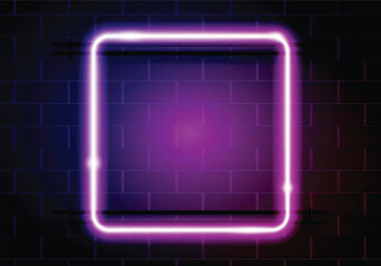 Square neon pink and blue banner with color gradient