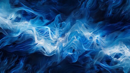 Shimmering blue waves gradient from dark navy to cyan abstract background