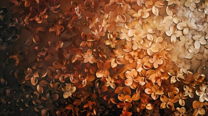 Captivating background with tessellated cherry petals bronze to gold gradient textured finish