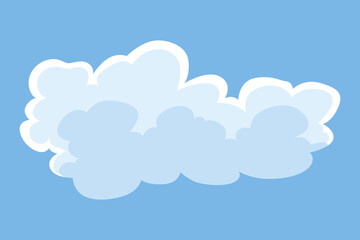Cloud icon. Abstract white cloudscape icon symbol. Shapes in flat style. Vector cloudy design element
