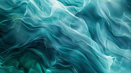Obraz premium Ethereal liquid-like textures teal to aqua gradient shimmering highlights wallpaper
