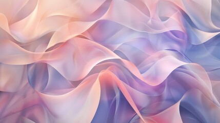 Obraz premium Interwoven ribbons pastel colors peach to lavender gradient dreamy effect wallpaper