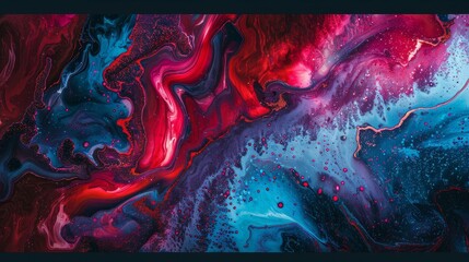 Wallpaper showcasing vibrant fireworks patterns with bold red and blue gradient