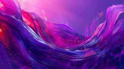 Bold scene with ribbon-like brushstrokes inspired by dancing in rainbow colors
