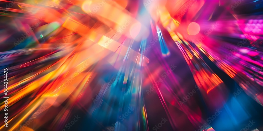 Aufkleber vibrant light display with intersecting beams creating a choreographed dance of colors. concept ligh
