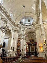 Street with historical houses in Krakow old town, Poland