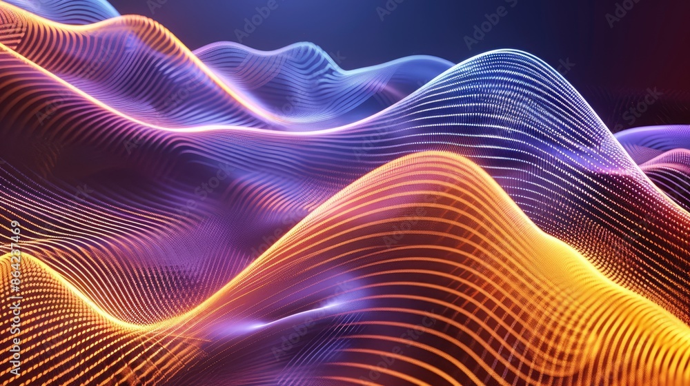 Poster abstract background of wavy patterns created by a computer