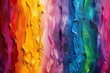Vibrant Boho Rainbow Abstract Painting