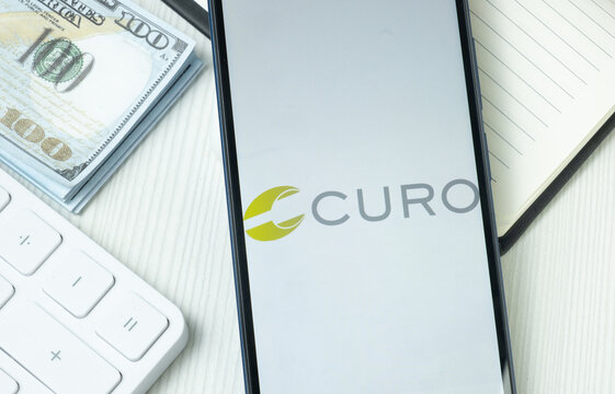 New York, USA - 21 June 2024: CURO Group Logo on Phone Screen, Company Icon