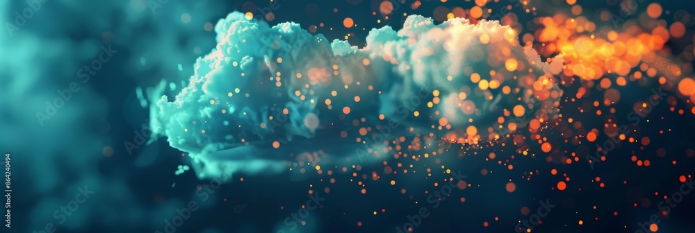 Poster data network for cloud computing, conceptual illustration